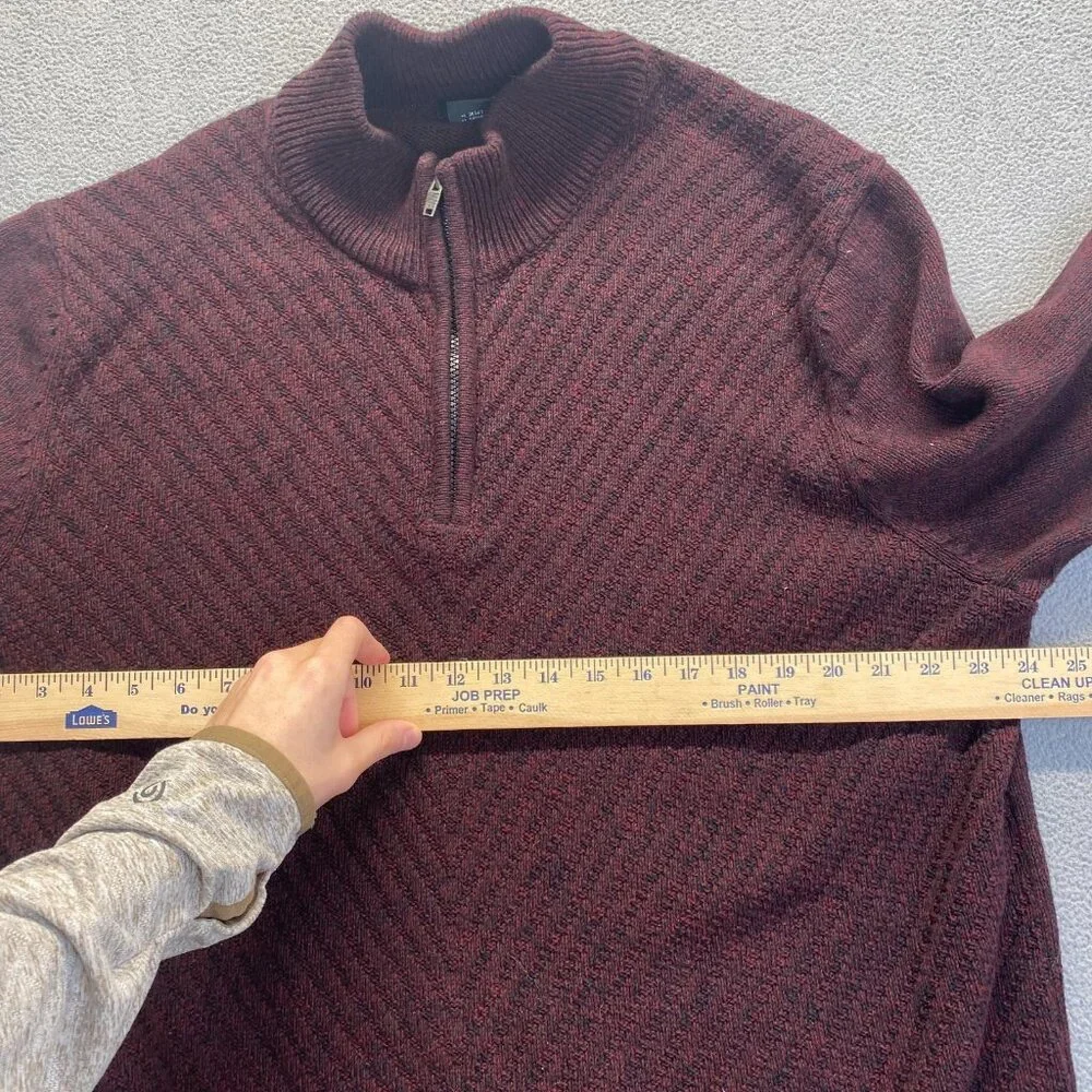 CALVIN KLEIN Jeans Men’s‎ Quarter Zip Sweater XXL Maroon Cotton Bordeaux